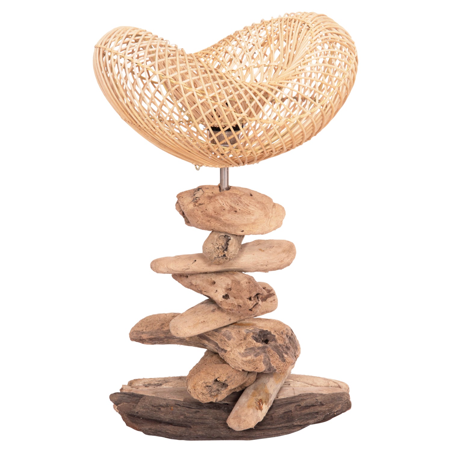 DECORATIVE TABLE LAMP IVAR HM4431 DRIFTWOOD & RATTAN 32x30x53Hcm.