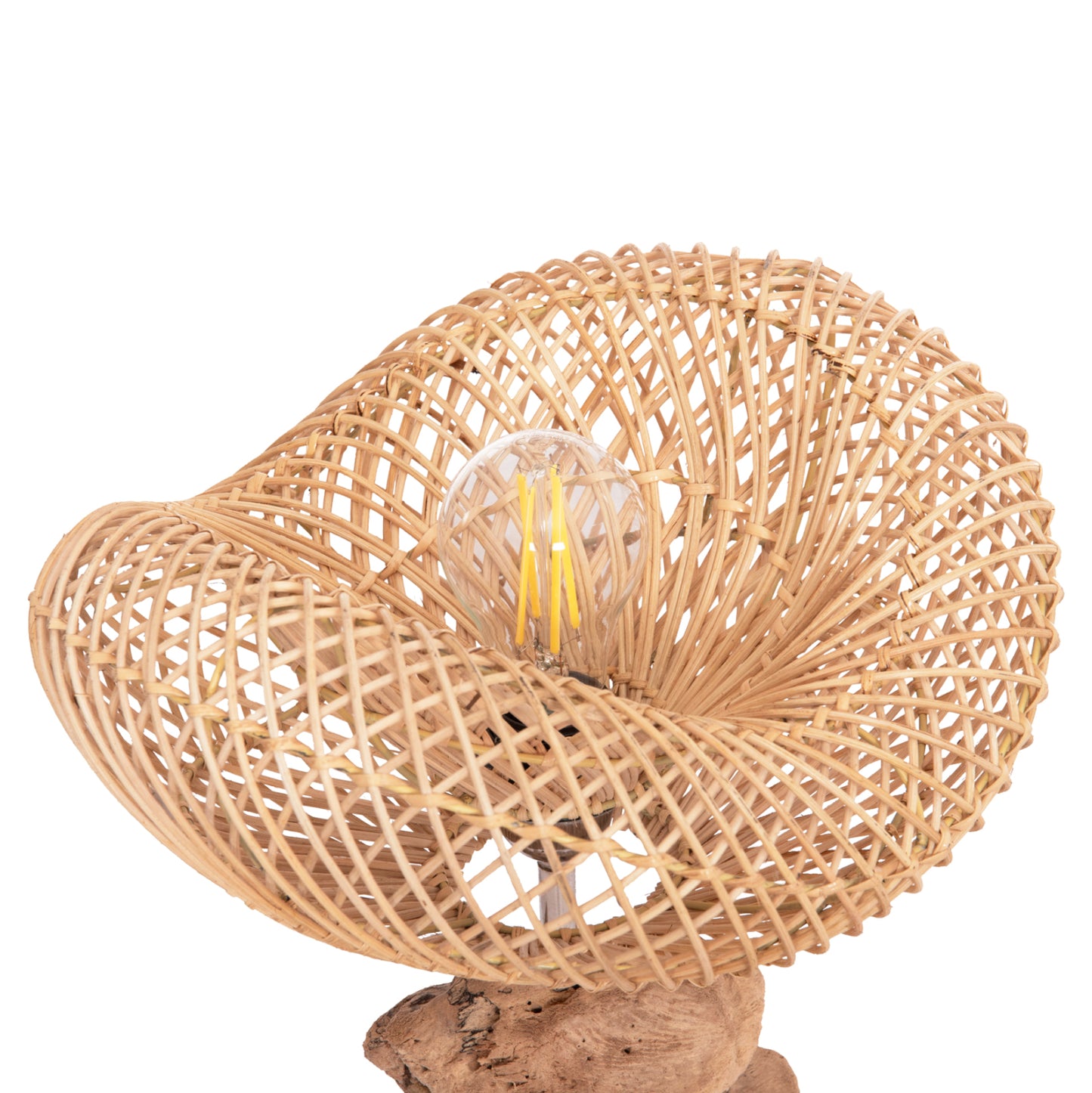 DECORATIVE TABLE LAMP IVAR HM4431 DRIFTWOOD & RATTAN 32x30x53Hcm.