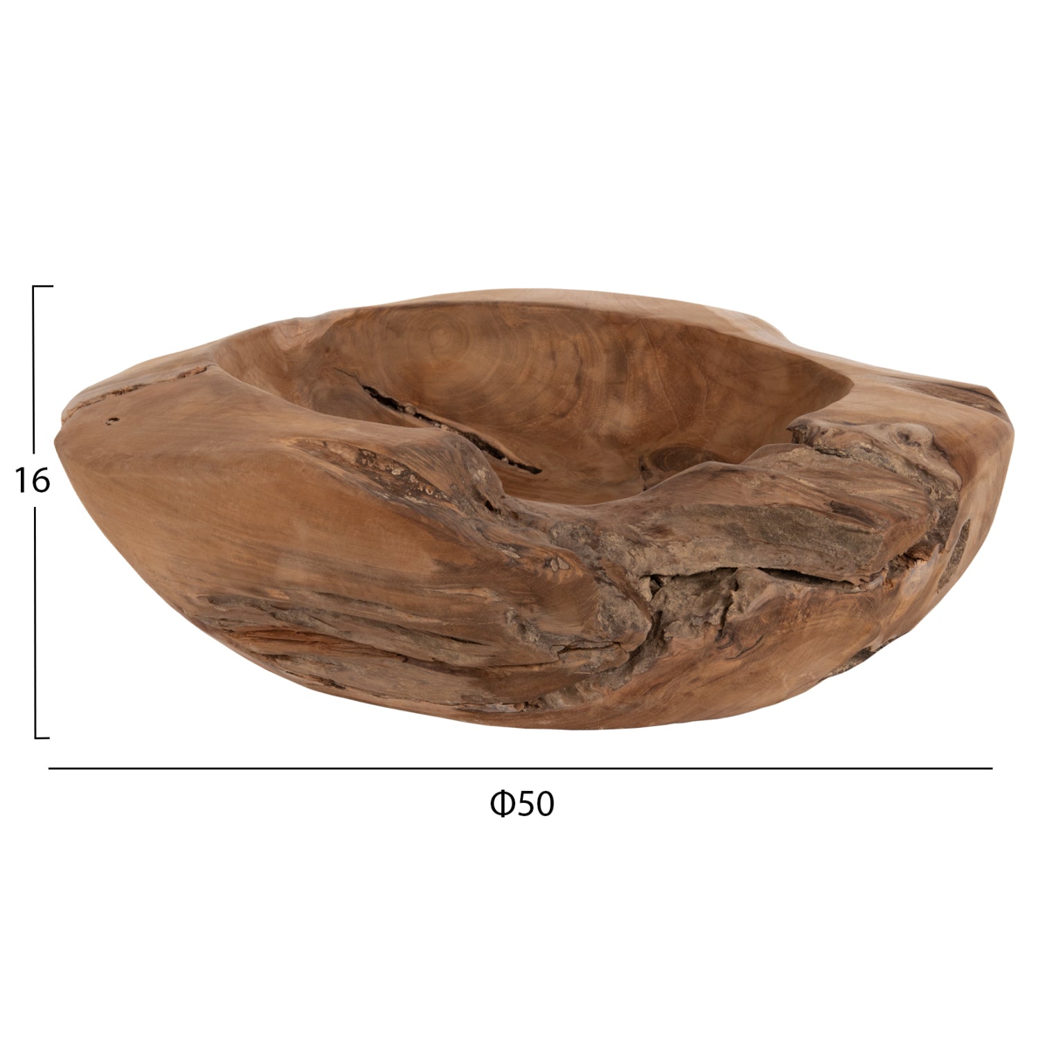 TABLE DECOR BOWL YOKI HM9629 TEAK WOOD Φ50x16Hcm.