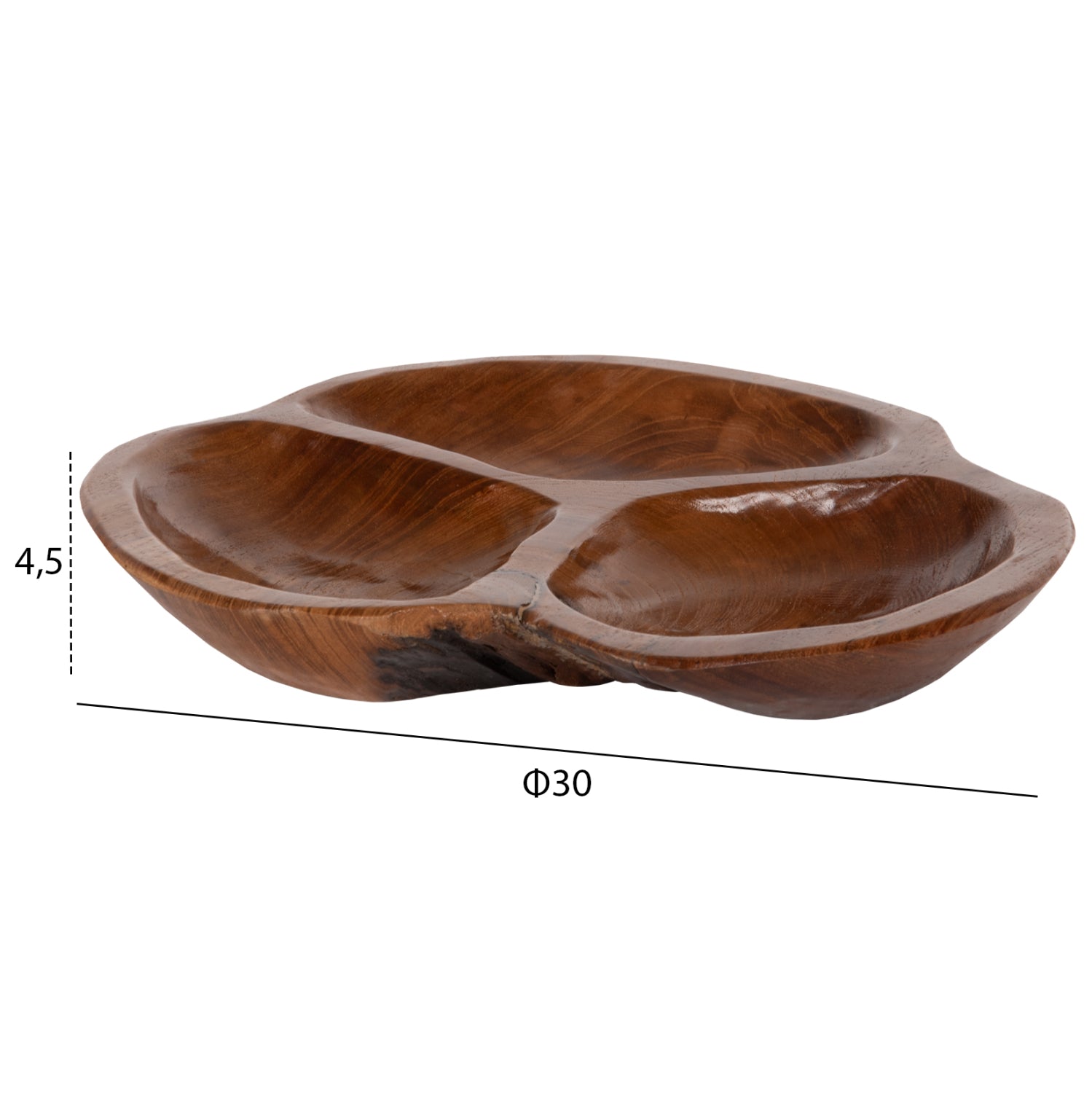 TABLE DECOR HM4272 PEANUT BOWL MADE OF TEAK WOOD IN NATURAL COLOR Φ30x4,5Hcm.