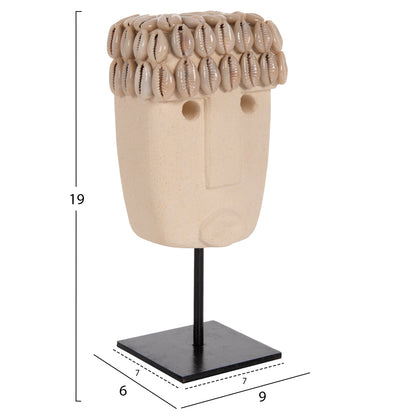 TABLE DECOR FACE HM4313 PARAS STONE IN BLACK METAL STAND 9x6x19Hcm.