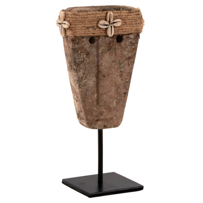 TABLE DECOR FACE HM4315 PARAS STONE IN BLACK METAL STAND 7x10x7x21H cm.