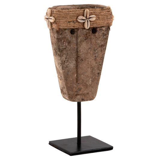 TABLE DECOR FACE HM4315 PARAS STONE IN BLACK METAL STAND 7x10x7x21H cm.
