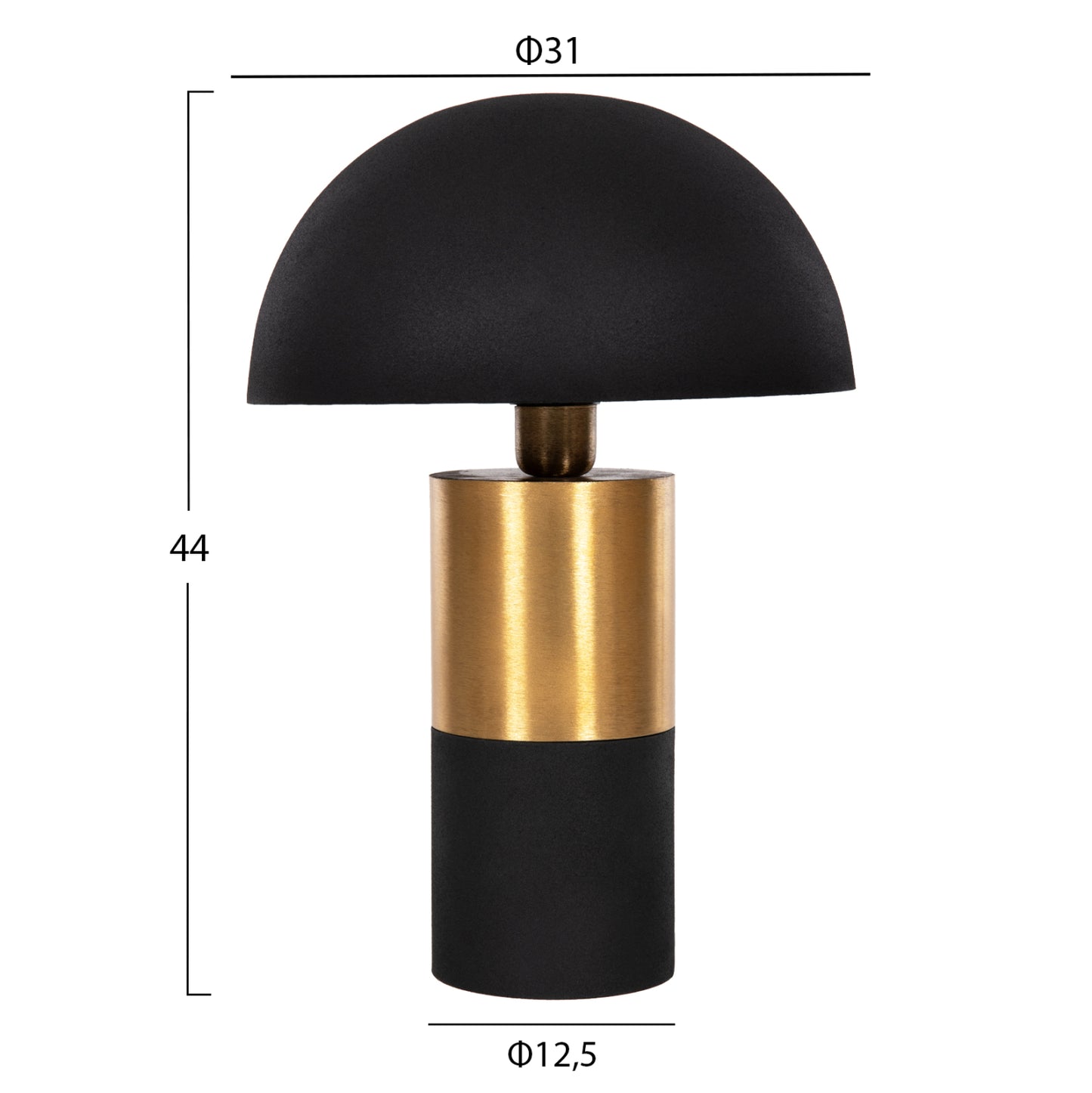 TABLE LAMP PUNE HM4252.04 METAL IN BLACK-GOLD Φ31x44Hcm.