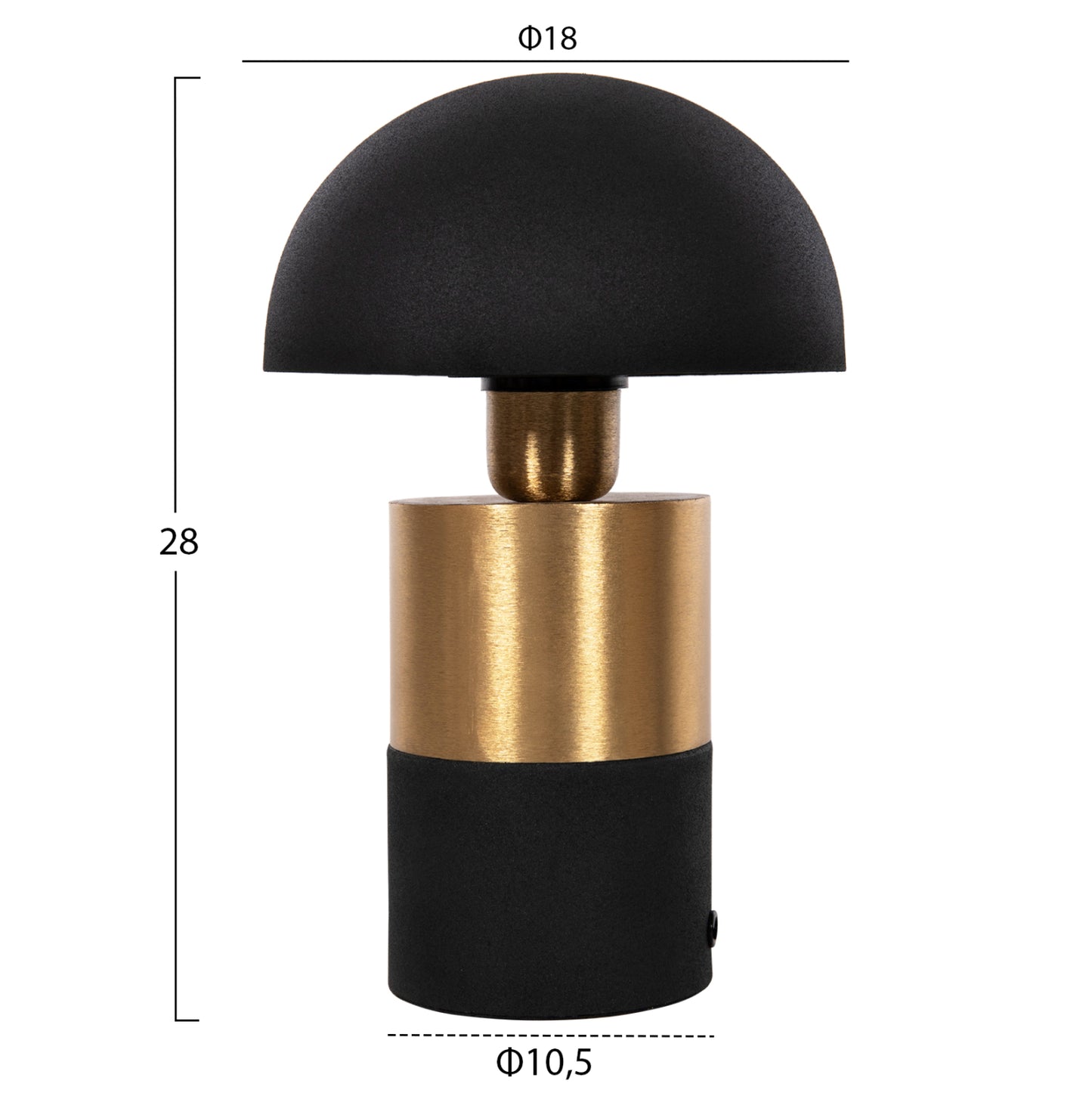 TABLE LAMP PUNE HM4255.04 METAL IN BLACK-GOLD Φ18x28Hcm.