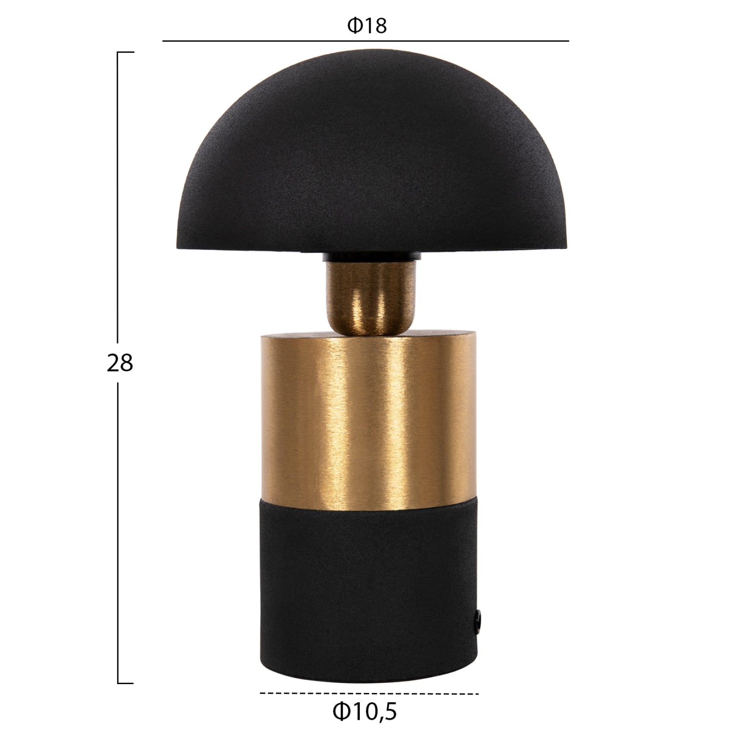 TABLE LAMP PUNE HM4255.04 METAL IN BLACK-GOLD Φ18x28Hcm.