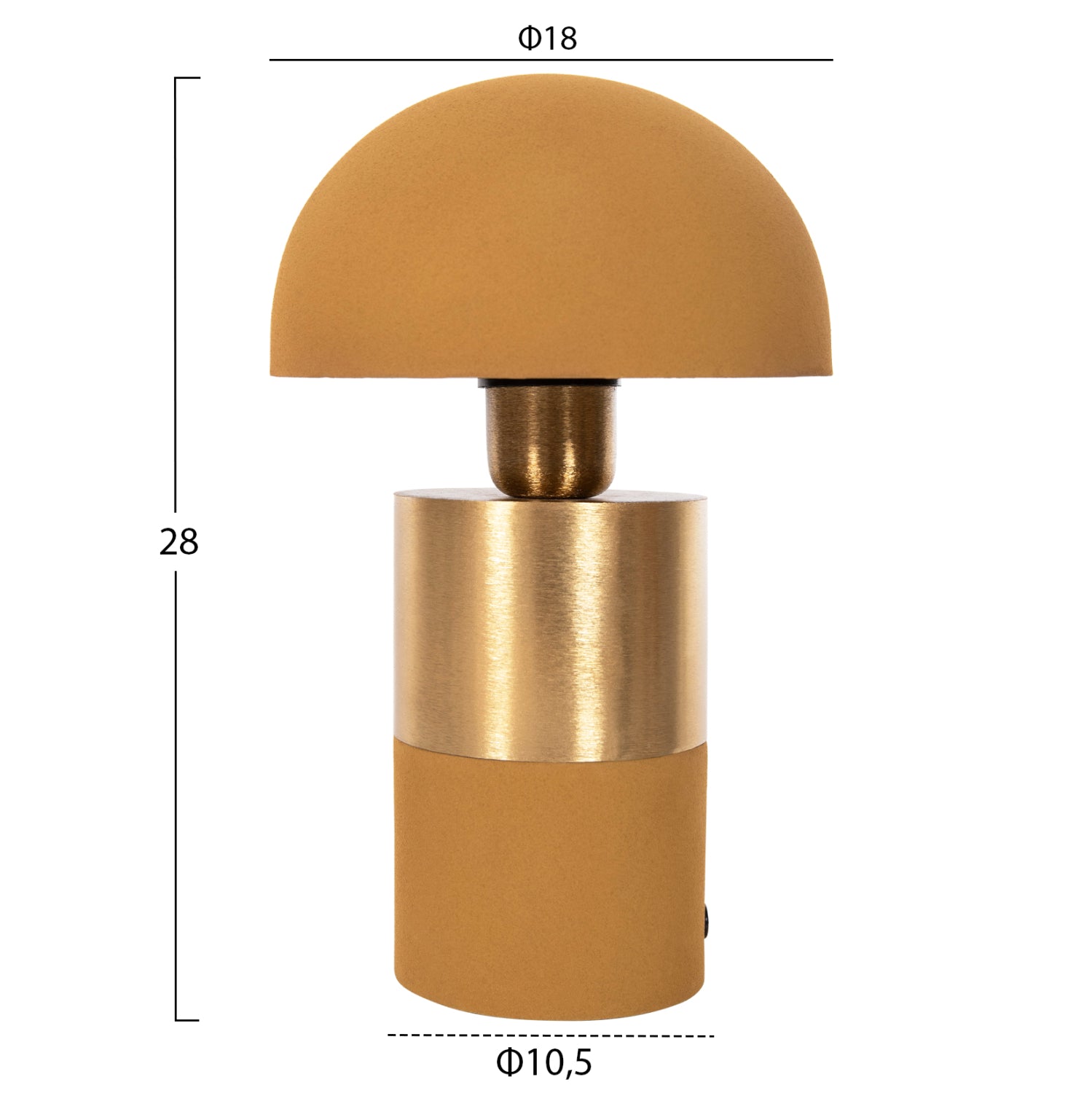 TABLE LAMP PUNE HM4255.09 METAL IN MUSTARD-GOLD Φ18x28Hcm.