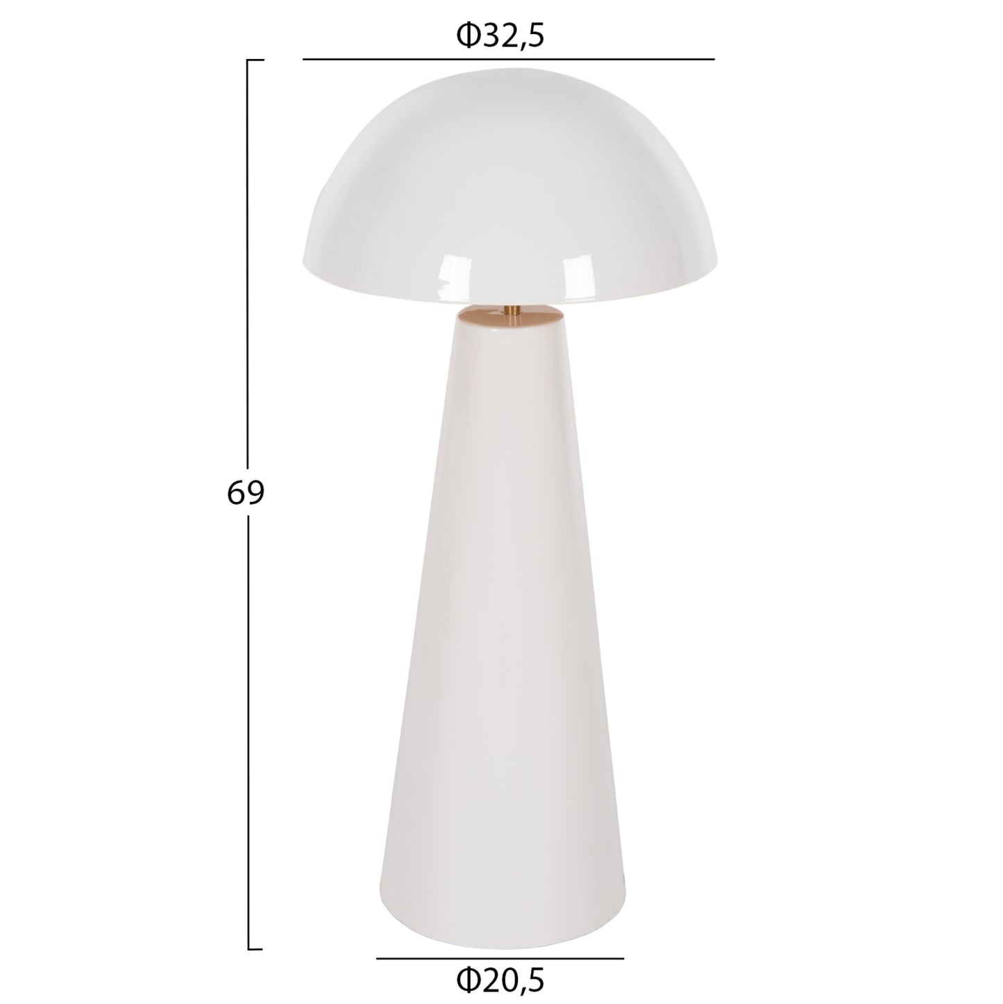 TABLE LAMP SMUSH HM4258.03 METAL IN WHITE-ROTATING CAP Φ32,5x69Hcm.