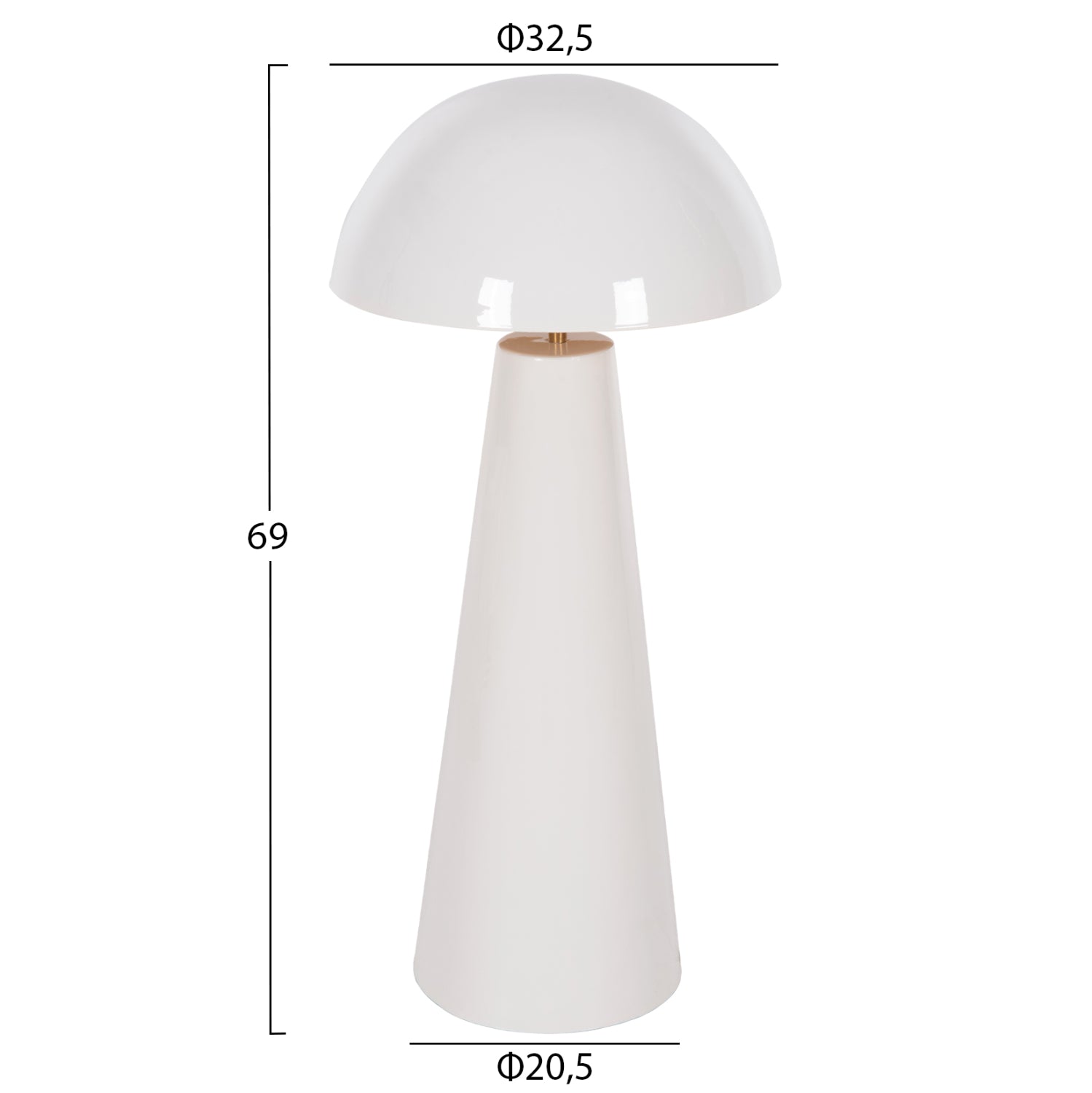 TABLE LAMP SMUSH HM4258.03 METAL IN WHITE-ROTATING CAP Φ32,5x69Hcm.