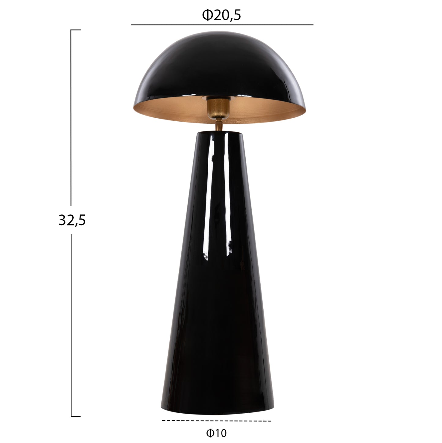 TABLE LAMP SMUSH HM4258.04 METAL IN BLACK-ROTATING CAP Φ32,5x69Hcm.
