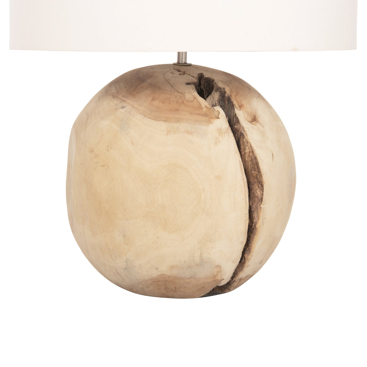 TABLE LAMP ORANYE HM4421 TEAK WOOD-WHITE PVC CAP Φ40x53Hcm.