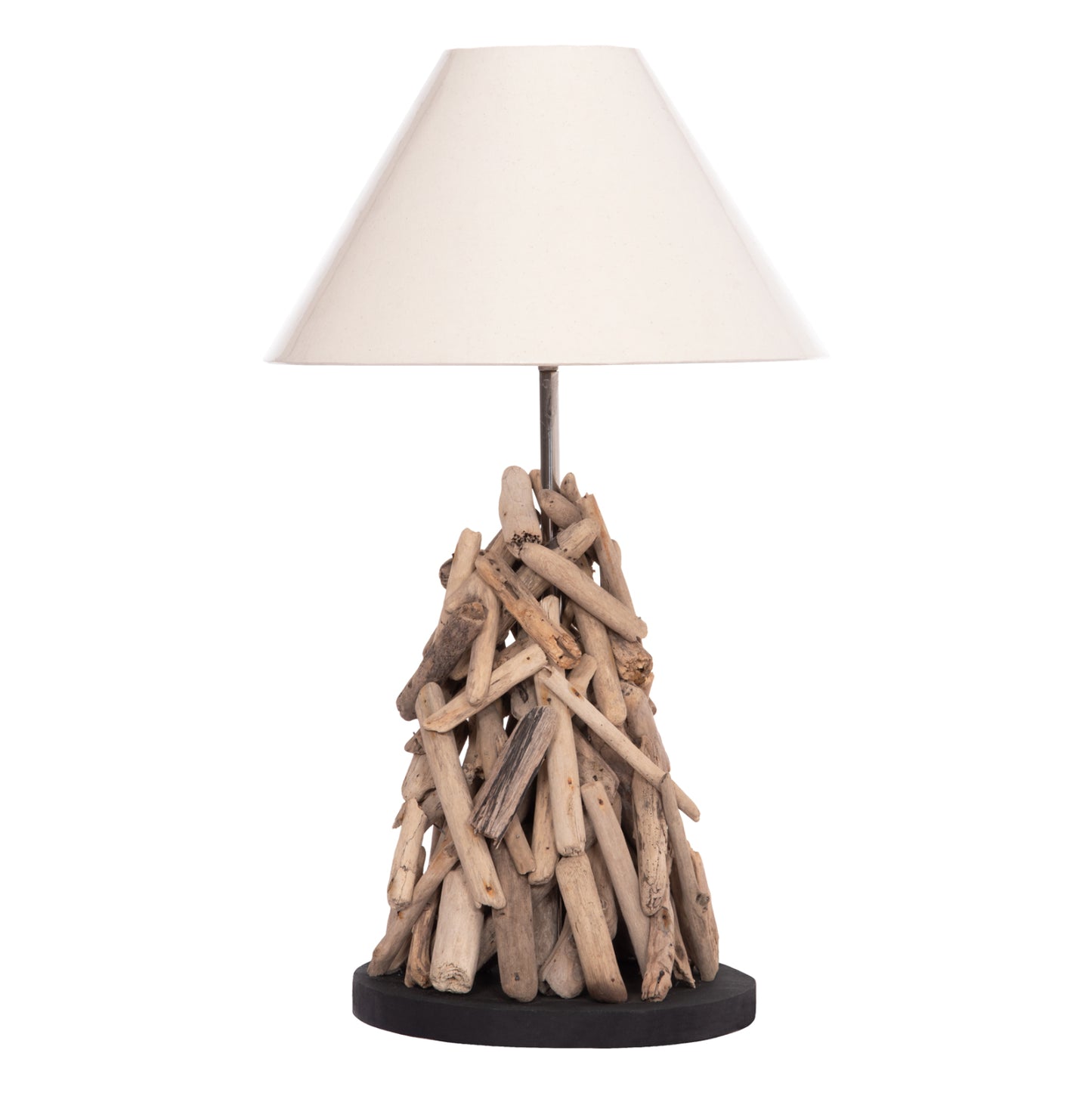 TABLE LAMP TWIGGY HM4423 DRIFTWOOD & WHITE CAP Φ35x61Hcm.