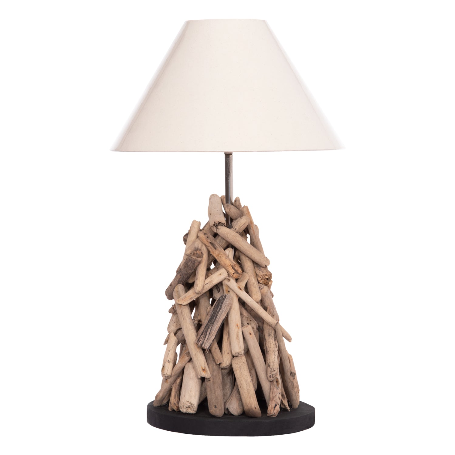 TABLE LAMP TWIGGY HM4423 DRIFTWOOD & WHITE CAP Φ35x61Hcm.