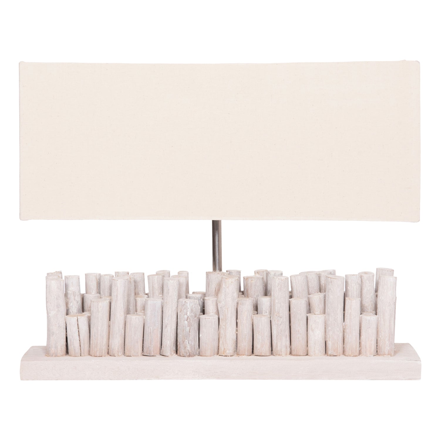 TABLE LAMP TWIGGY HM4426 DRIFTWOOD & CAP IN WHITE 50.5x16.5x40Hcm.
