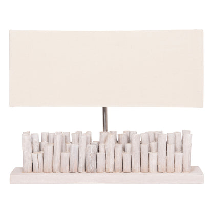 TABLE LAMP TWIGGY HM4426 DRIFTWOOD & CAP IN WHITE 50.5x16.5x40Hcm.