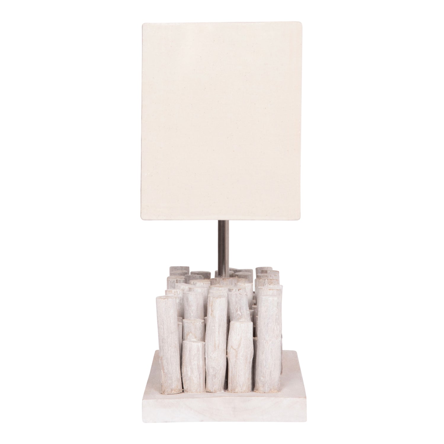 TABLE LAMP TWIGGY HM4426 DRIFTWOOD & CAP IN WHITE 50.5x16.5x40Hcm.