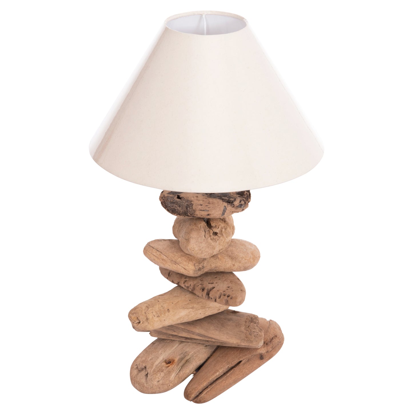 TABLE LAMP TYGO HM4436 DRIFTWOOD & WHITE CAP Φ35x57Hcm.