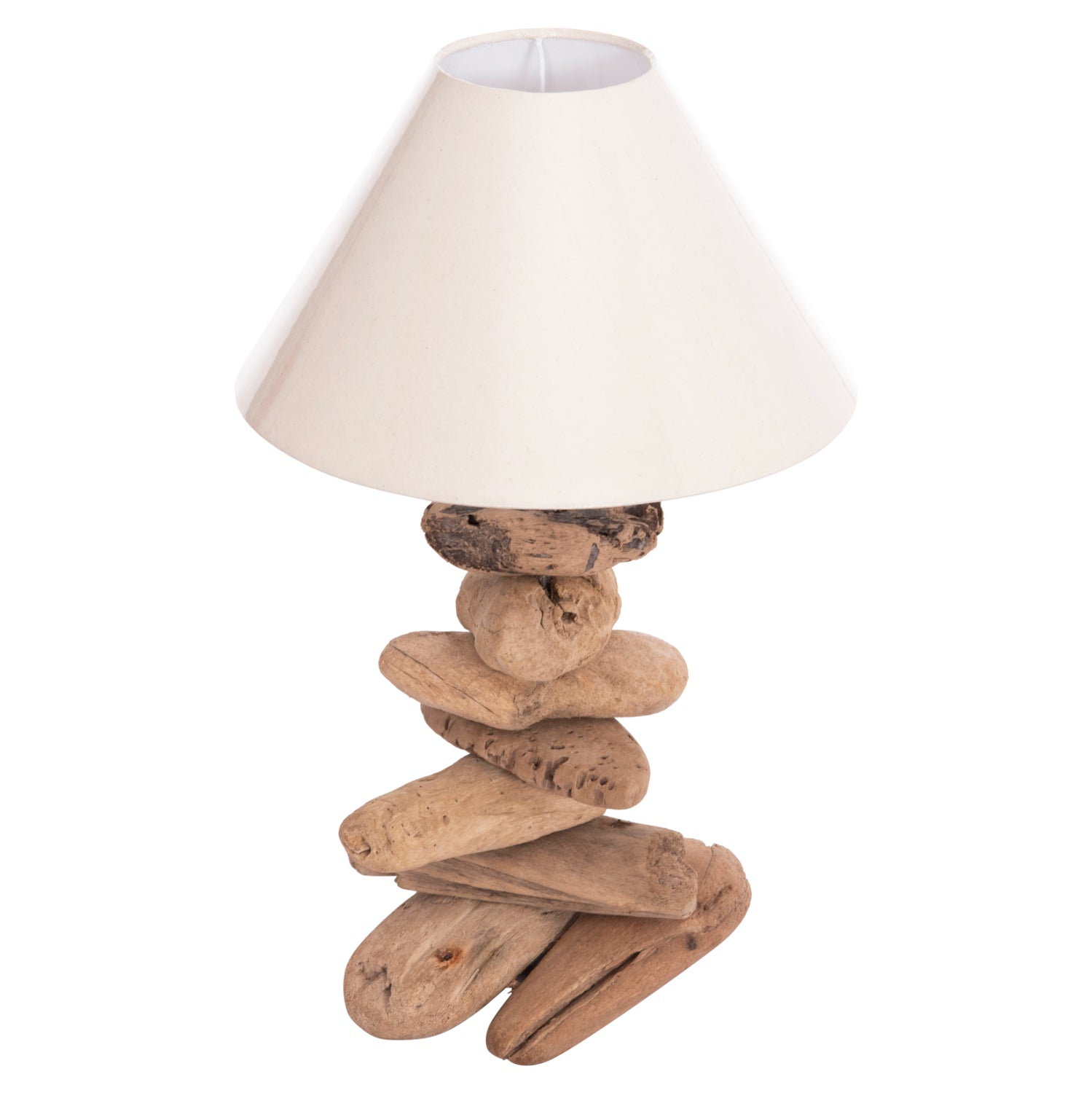 TABLE LAMP TYGO HM4436 DRIFTWOOD & WHITE CAP Φ35x57Hcm.