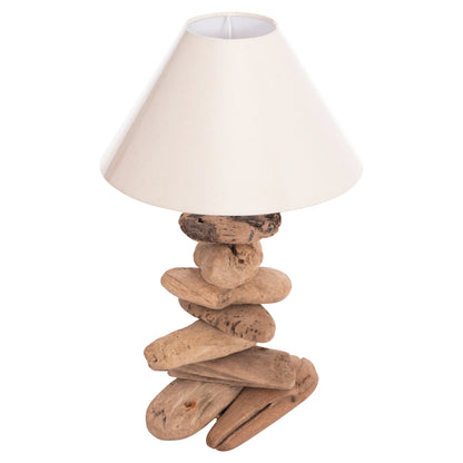 TABLE LAMP TYGO HM4436 DRIFTWOOD & WHITE CAP Φ35x57Hcm.