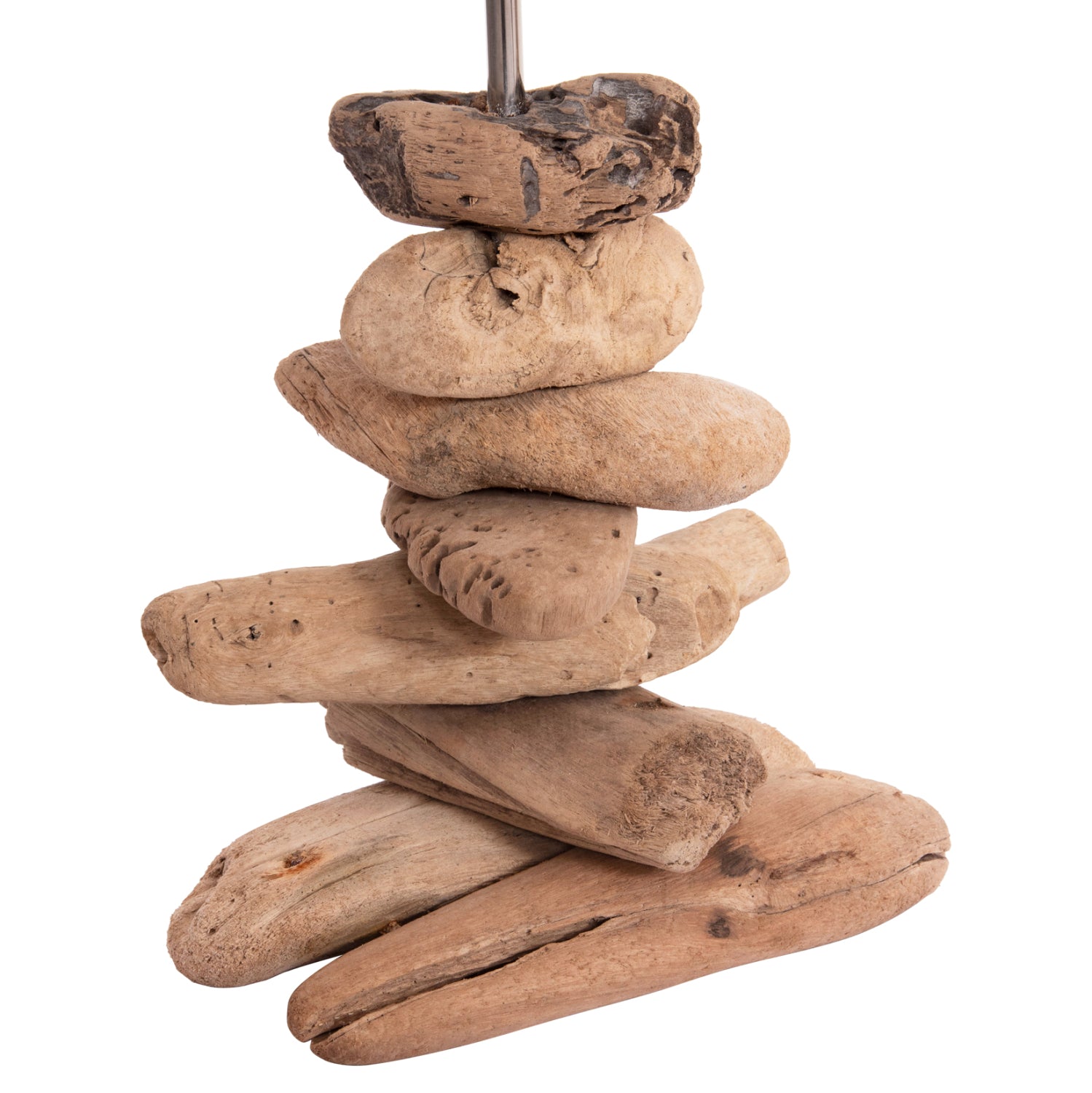TABLE LAMP TYGO HM4436 DRIFTWOOD & WHITE CAP Φ35x57Hcm.