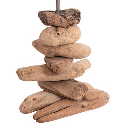 TABLE LAMP TYGO HM4436 DRIFTWOOD & WHITE CAP Φ35x57Hcm.
