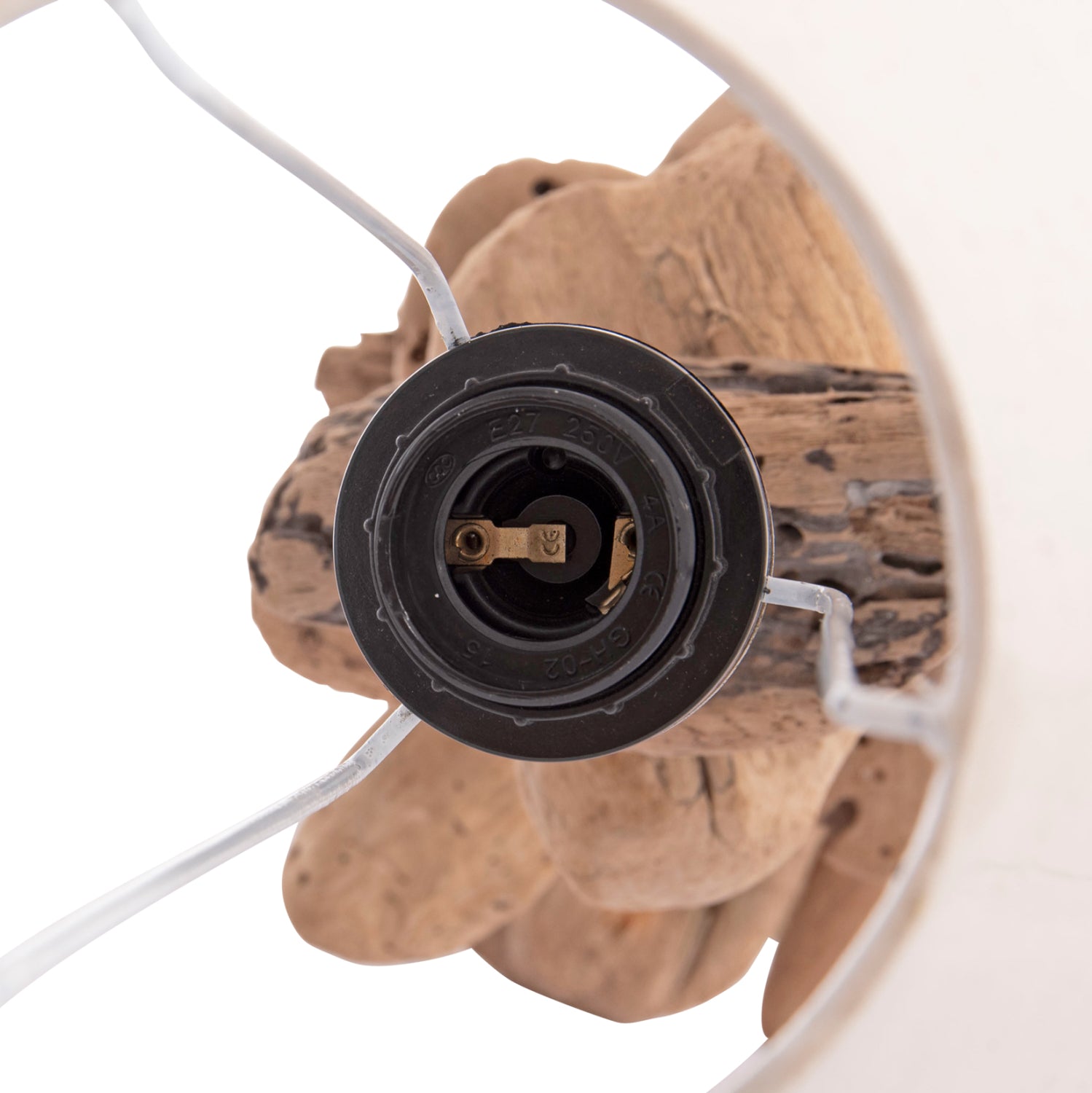 TABLE LAMP TYGO HM4436 DRIFTWOOD & WHITE CAP Φ35x57Hcm.