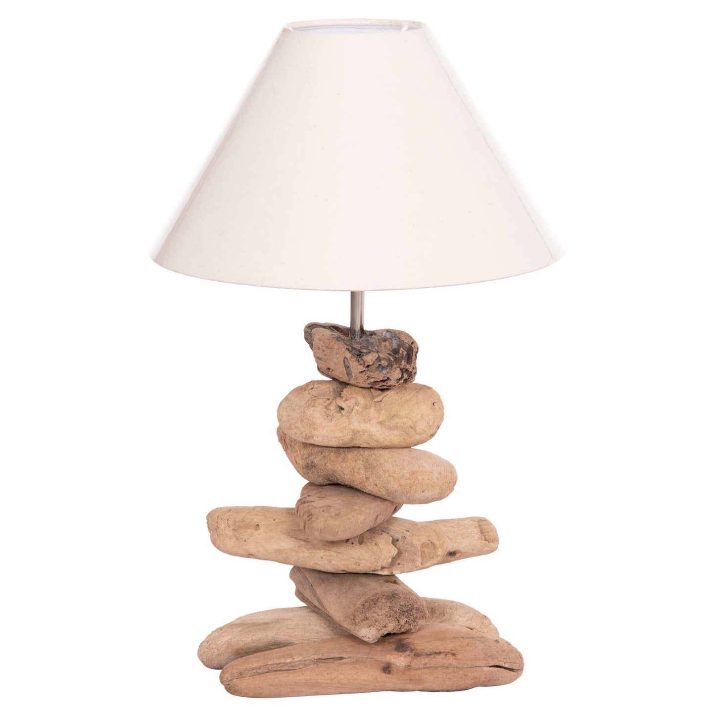 TABLE LAMP TYGO HM4436 DRIFTWOOD & WHITE CAP Φ35x57Hcm.