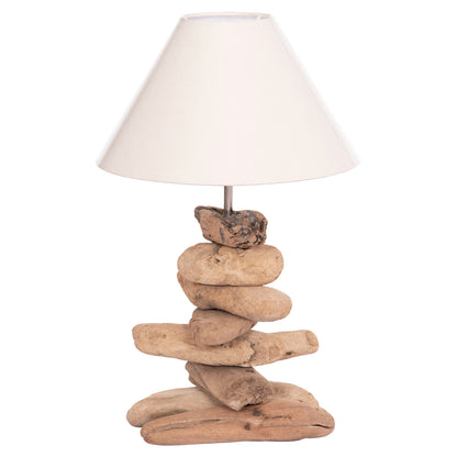 TABLE LAMP TYGO HM4436 DRIFTWOOD & WHITE CAP Φ35x57Hcm.
