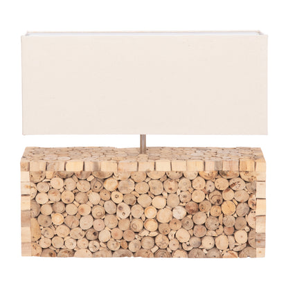 TABLE LAMP TWIGGY HM4437 DRIFTWOOD & WHITE CAP 50.5x16x45.5Hcm.