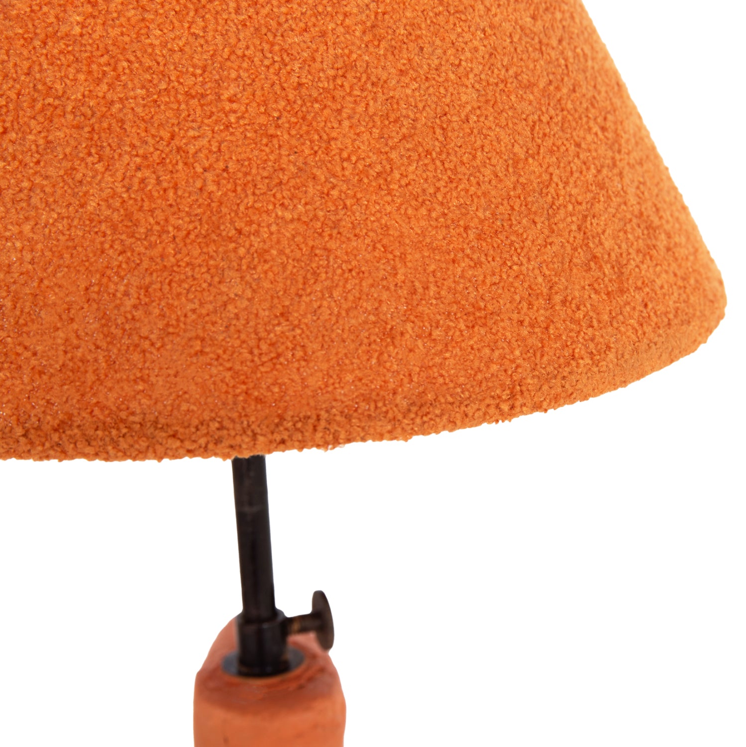 TABLE LAMP BOFEL HM4697 TERRACOTTA IN ORANGE--TEDDY FABRIC CAP 30x8x52Hcm.