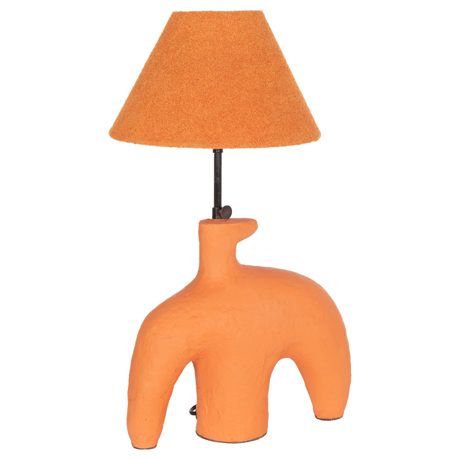 TABLE LAMP BOFEL HM4697 TERRACOTTA IN ORANGE--TEDDY FABRIC CAP 30x8x52Hcm.