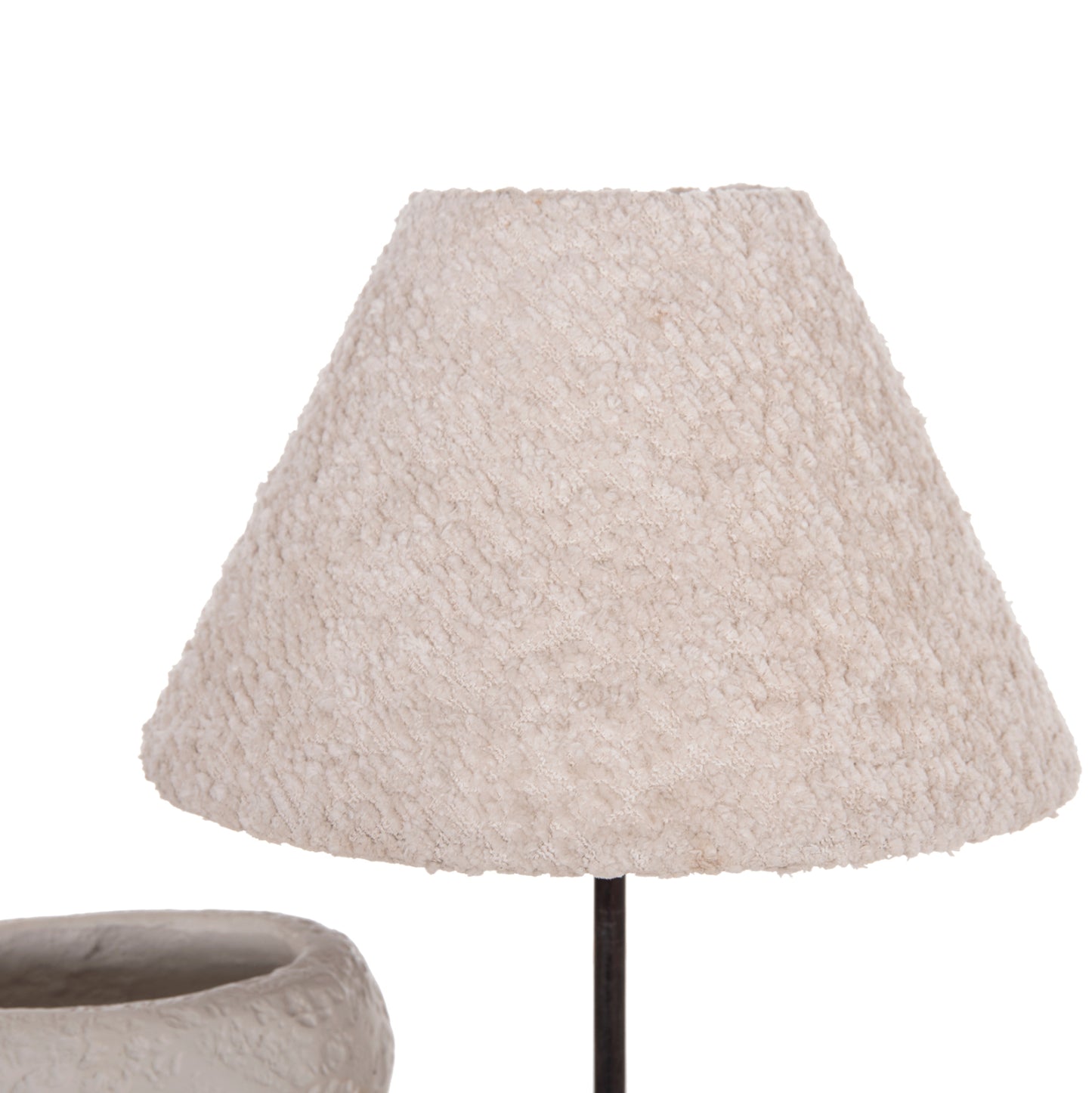 TABLE LAMP BOFEL HM4699.03 TERRACOTTA IN LIGHT GREY--TEDDY FABRIC CAP 33x14x54Hcm.