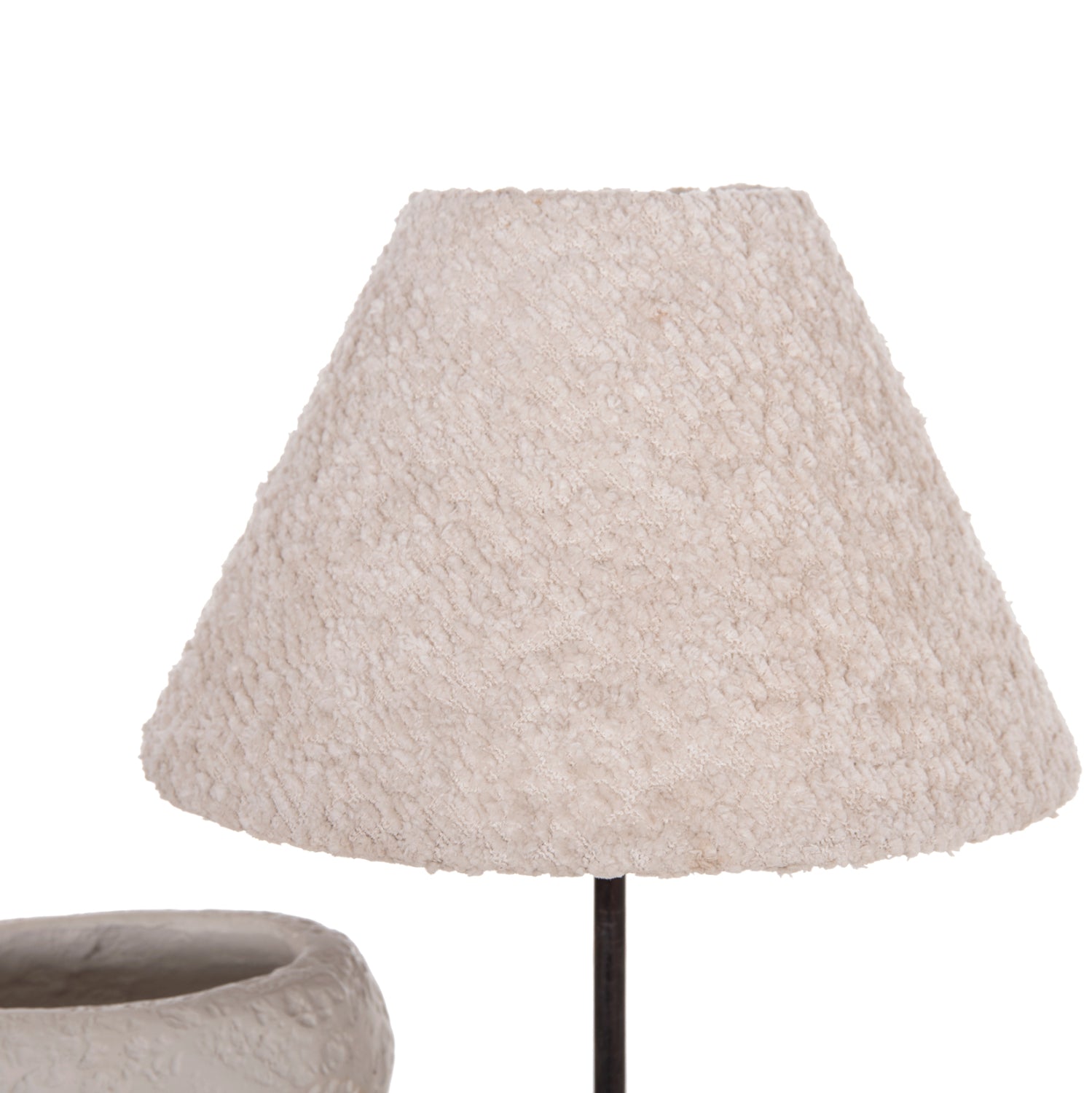 TABLE LAMP BOFEL HM4699.03 TERRACOTTA IN LIGHT GREY--TEDDY FABRIC CAP 33x14x54Hcm.