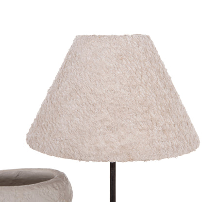 TABLE LAMP BOFEL HM4699.03 TERRACOTTA IN LIGHT GREY--TEDDY FABRIC CAP 33x14x54Hcm.