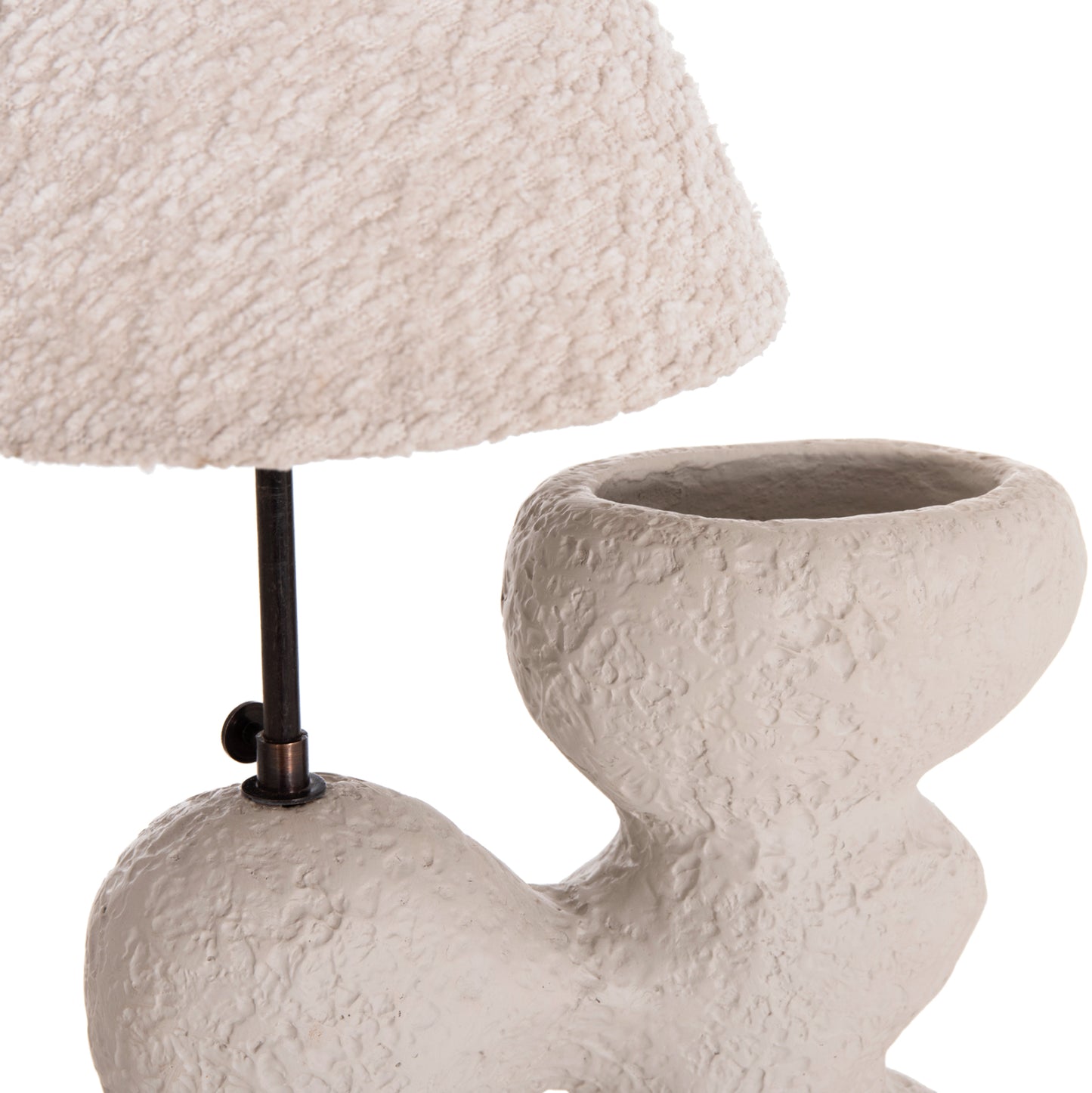 TABLE LAMP BOFEL HM4699.03 TERRACOTTA IN LIGHT GREY--TEDDY FABRIC CAP 33x14x54Hcm.