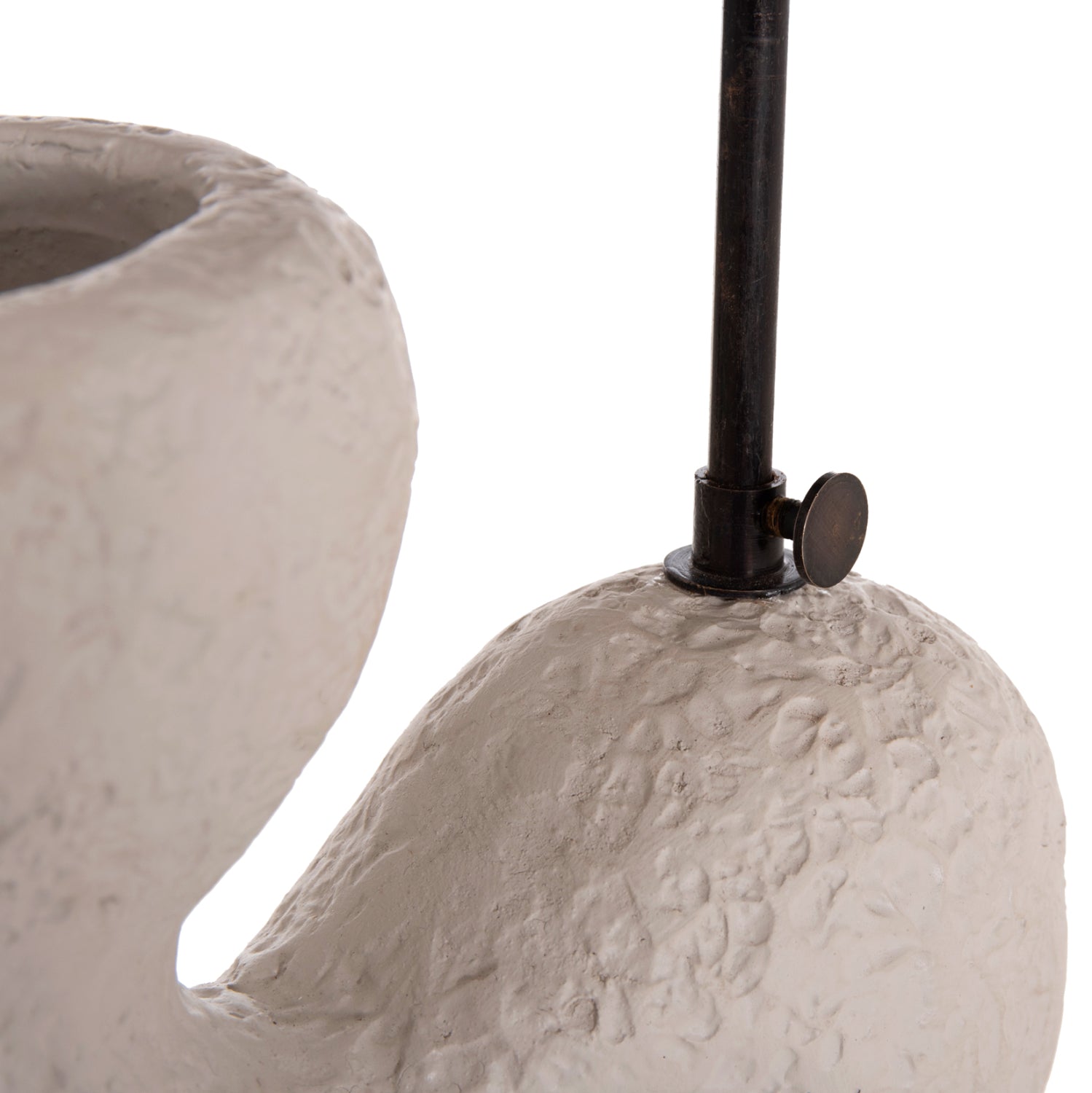TABLE LAMP BOFEL HM4699.03 TERRACOTTA IN LIGHT GREY--TEDDY FABRIC CAP 33x14x54Hcm.