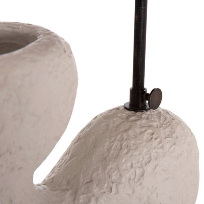 TABLE LAMP BOFEL HM4699.03 TERRACOTTA IN LIGHT GREY--TEDDY FABRIC CAP 33x14x54Hcm.