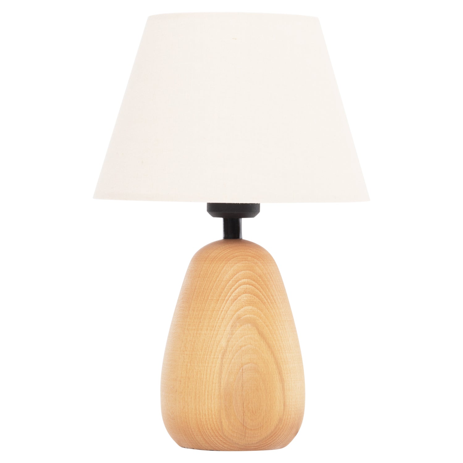 TABLE LAMP CONNI HM4710 CREAM WHITE CAP-WOODEN BASE Φ23x34Hcm.