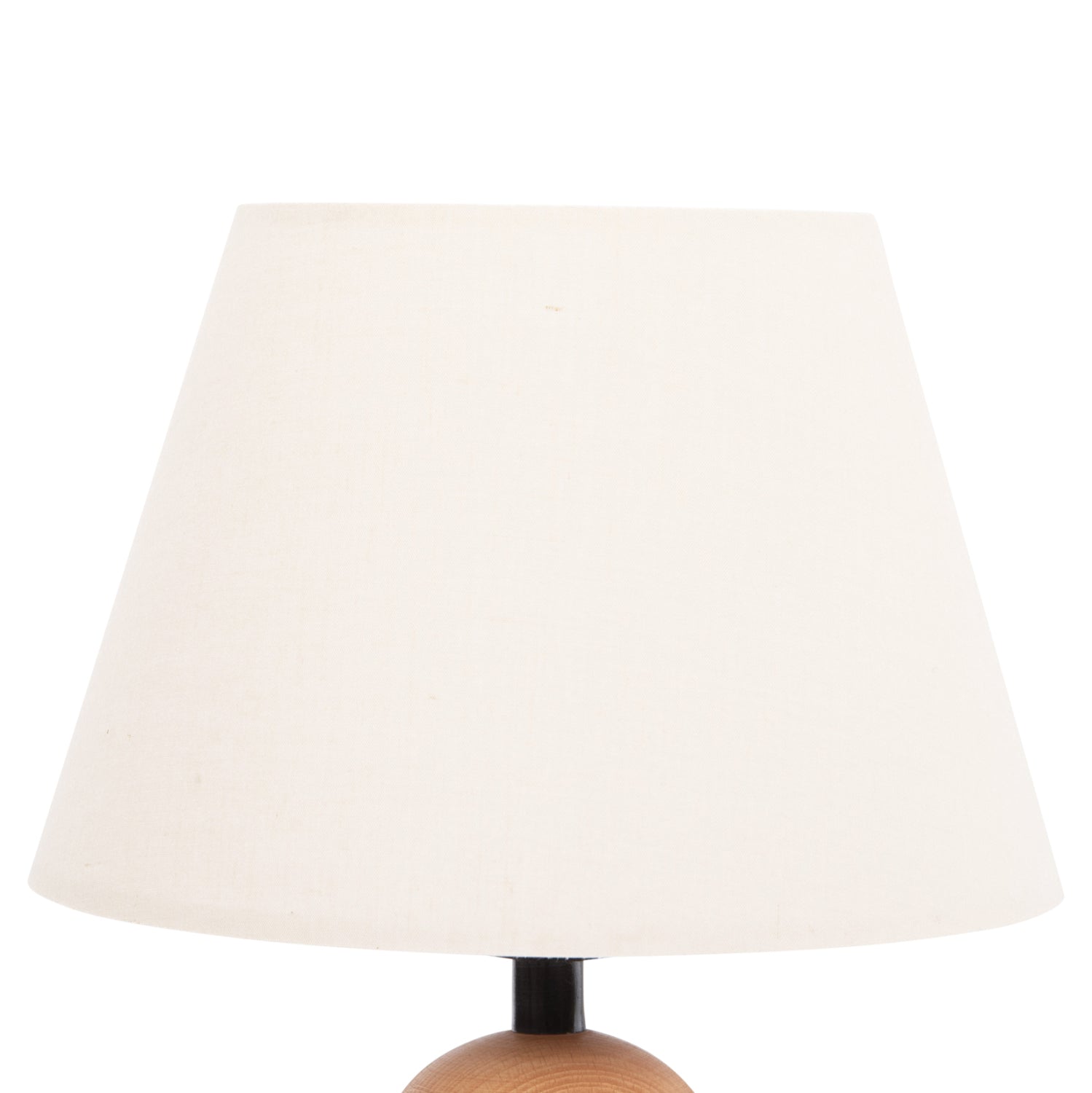 TABLE LAMP CONNI HM4710 CREAM WHITE CAP-WOODEN BASE Φ23x34Hcm.