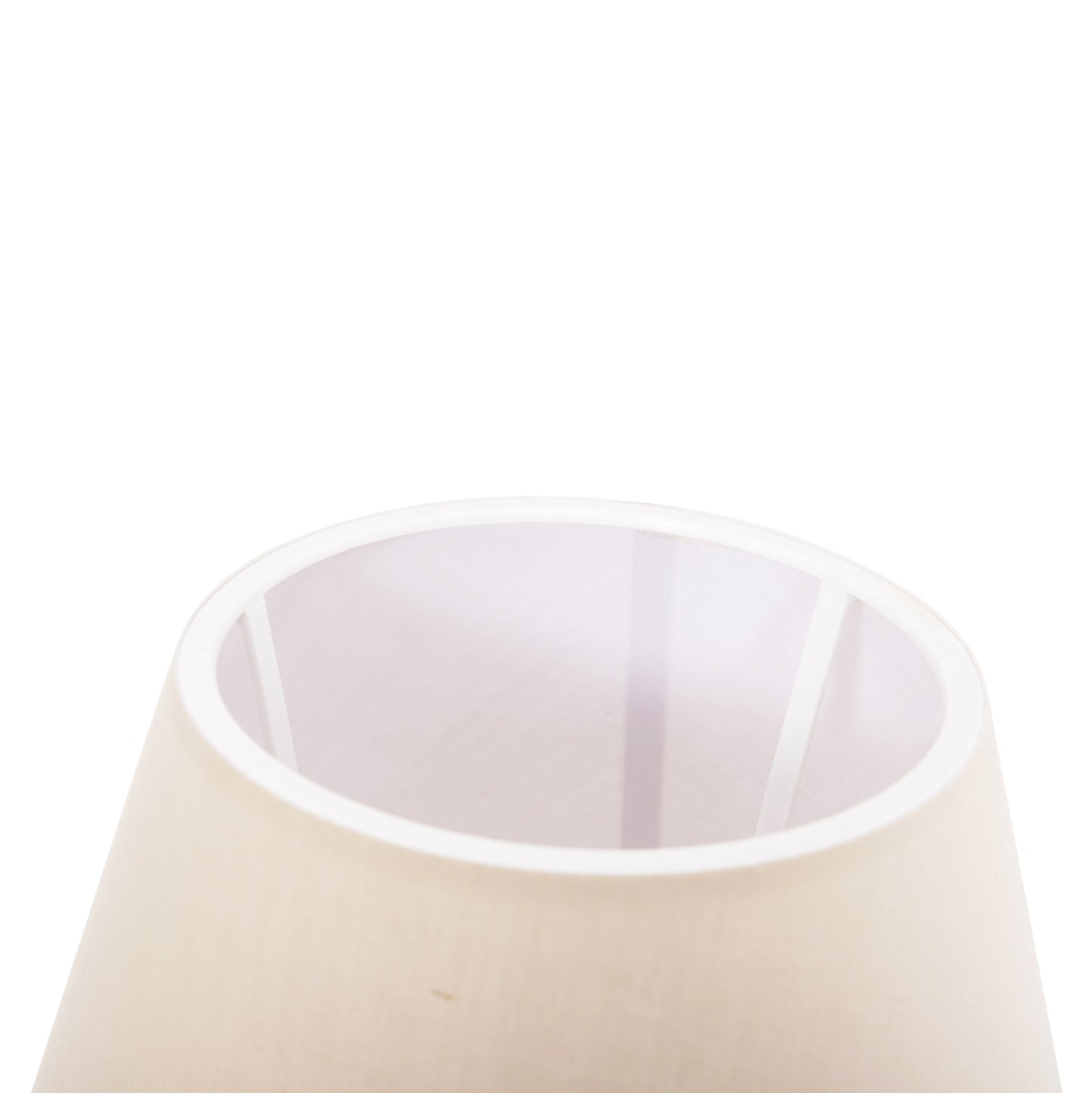 TABLE LAMP CONNI HM4710 CREAM WHITE CAP-WOODEN BASE Φ23x34Hcm.