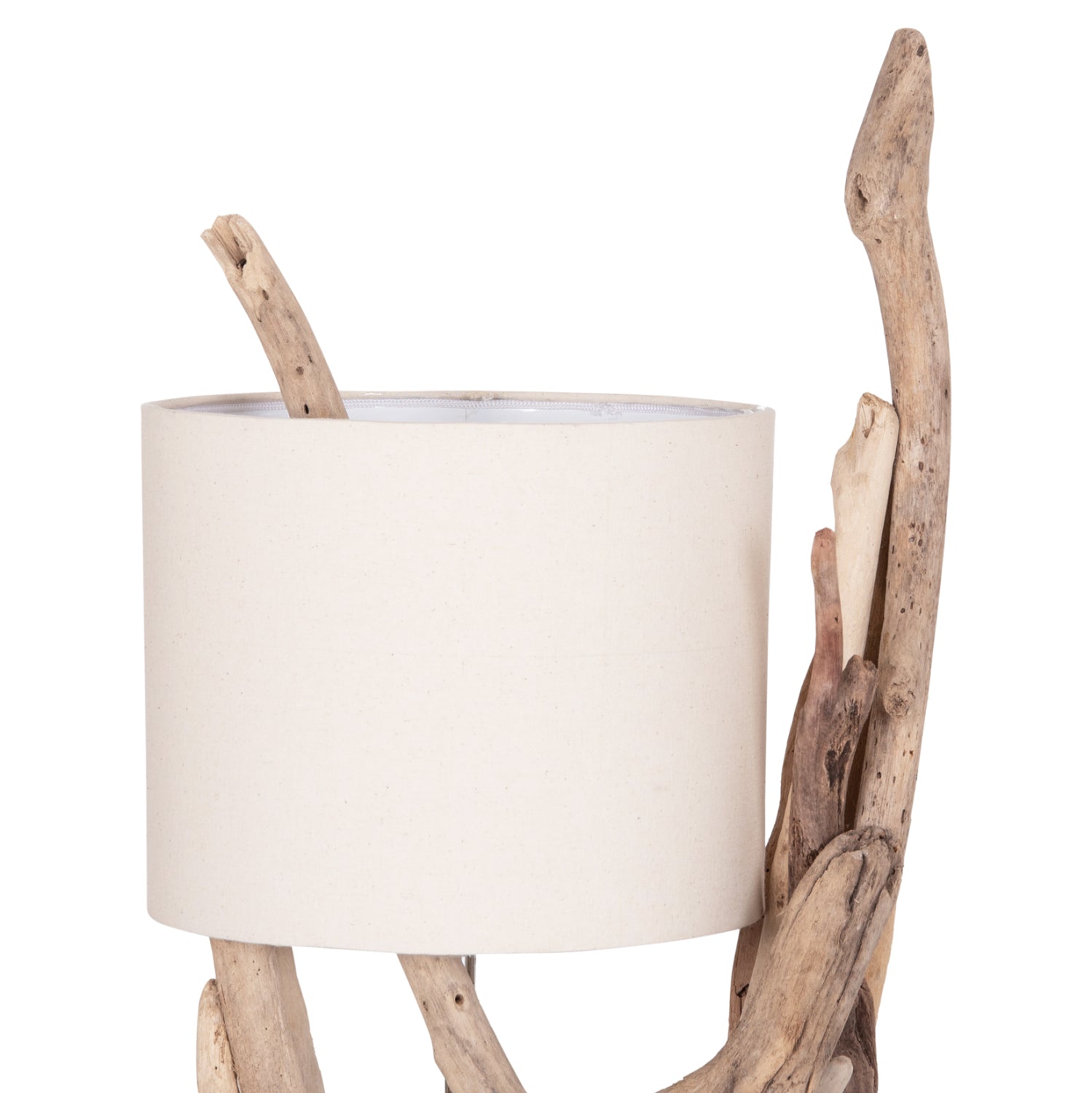 TABLE LAMP BRAMBLE HM4873 DRIFTWOOD & WHITE CAP Φ28x65Hcm.