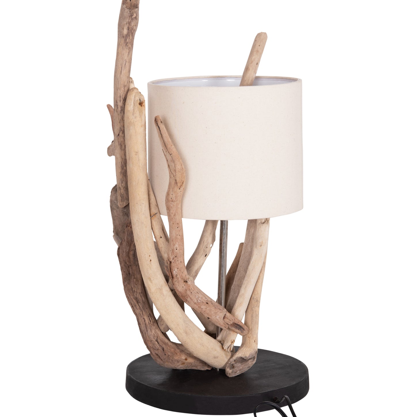 TABLE LAMP BRAMBLE HM4873 DRIFTWOOD & WHITE CAP Φ28x65Hcm.