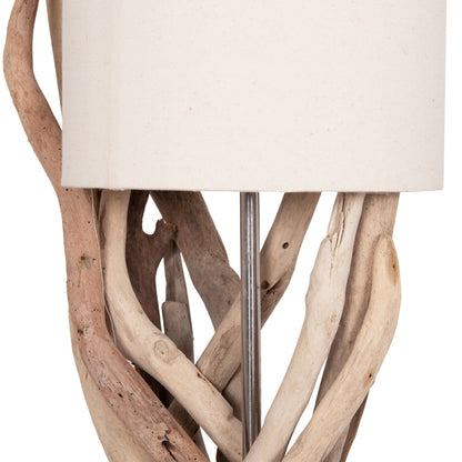 TABLE LAMP BRAMBLE HM4873 DRIFTWOOD & WHITE CAP Φ28x65Hcm.