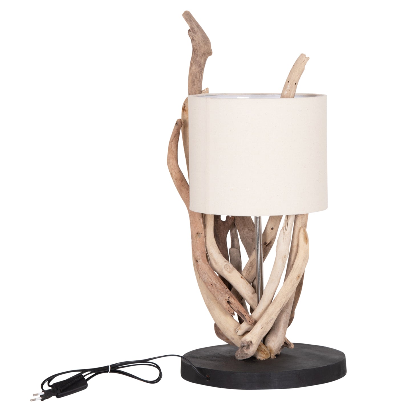 TABLE LAMP BRAMBLE HM4873 DRIFTWOOD & WHITE CAP Φ28x65Hcm.
