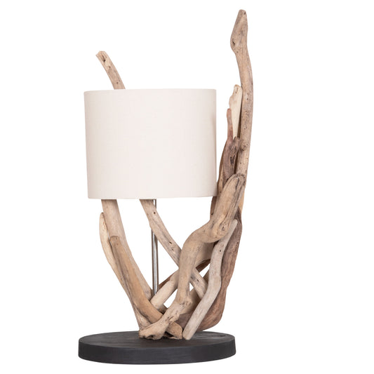 TABLE LAMP BRAMBLE HM4873 DRIFTWOOD & WHITE CAP Φ28x65Hcm.