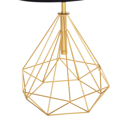 TABLE LAMP GEILO HM7416.12 METAL IN GOLD--BLACK PVC CAP Φ25x48.5Hcm.