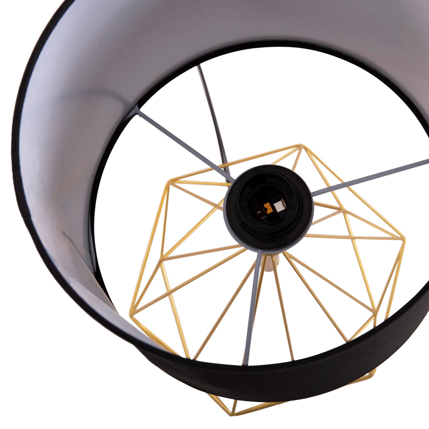 TABLE LAMP GEILO HM7416.12 METAL IN GOLD--BLACK PVC CAP Φ25x48.5Hcm.