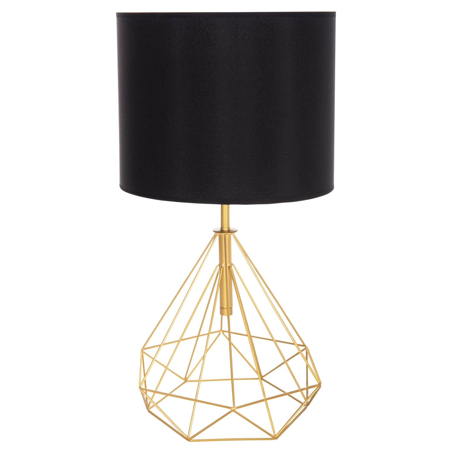 TABLE LAMP GEILO HM7416.12 METAL IN GOLD--BLACK PVC CAP Φ25x48.5Hcm.