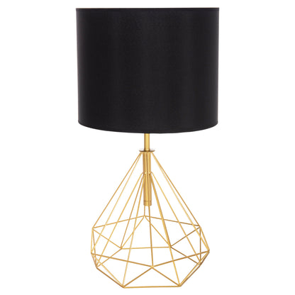 TABLE LAMP GEILO HM7416.12 METAL IN GOLD--BLACK PVC CAP Φ25x48.5Hcm.