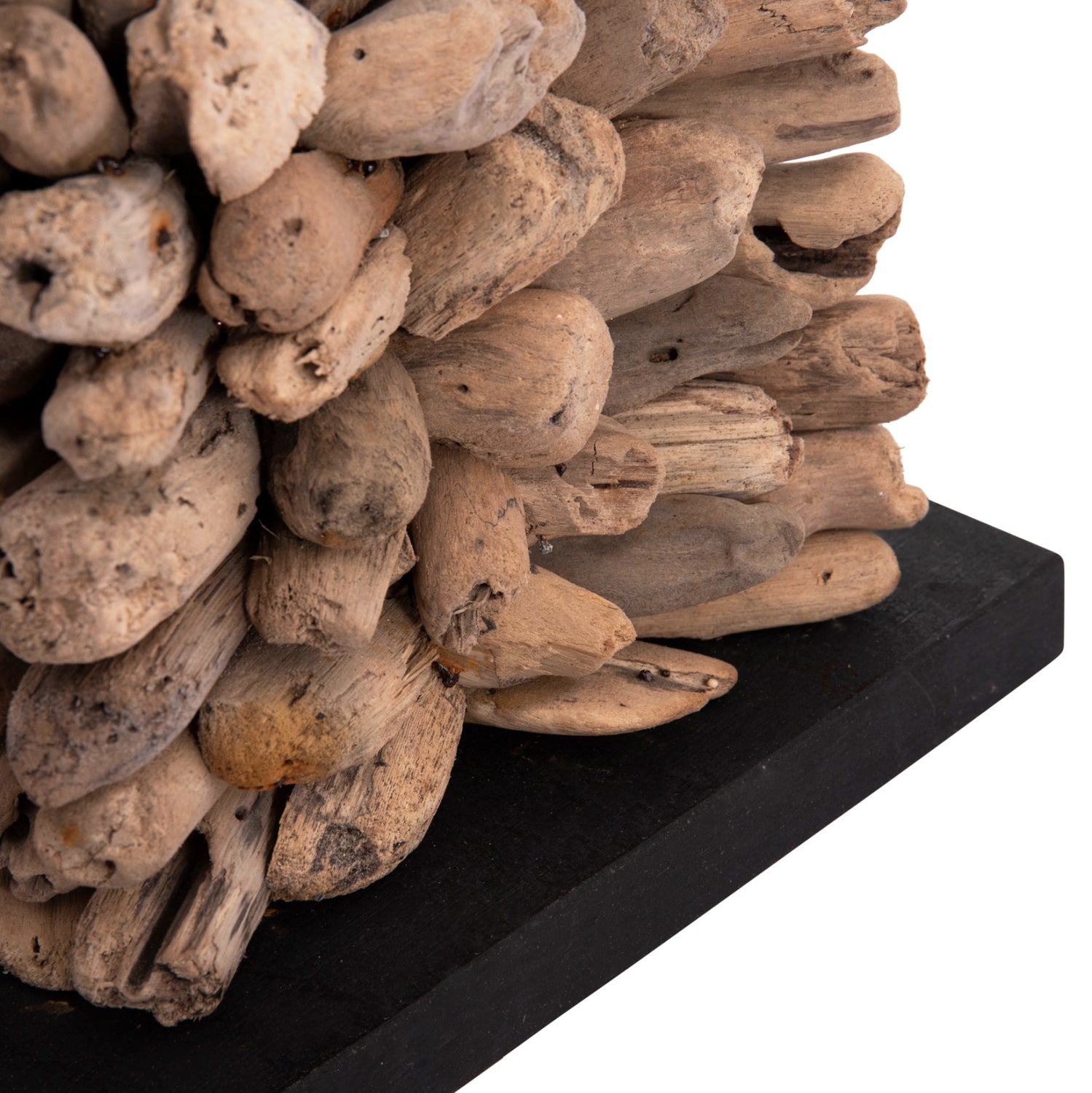 TABLE LAMP CUBE SHAPE TWIGGY HM4425 DRIFTWOOD & WHITE CAP 24x24x46Hcm.